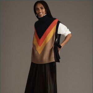 Maeve Varsity Stripe Poncho Sweater Vest XS/S